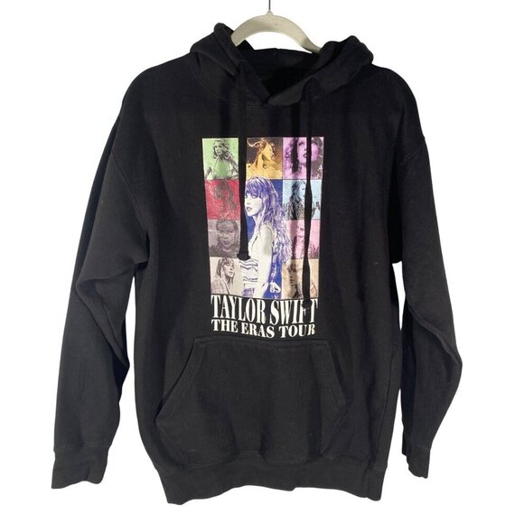 Taylor Swift Eras Tour hoodie sweatshirt black unisex M kangaroo pocket - Picture 1 of 8